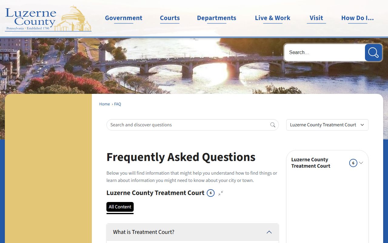 Luzerne County arrest records and court charges Treatment Court FAQ