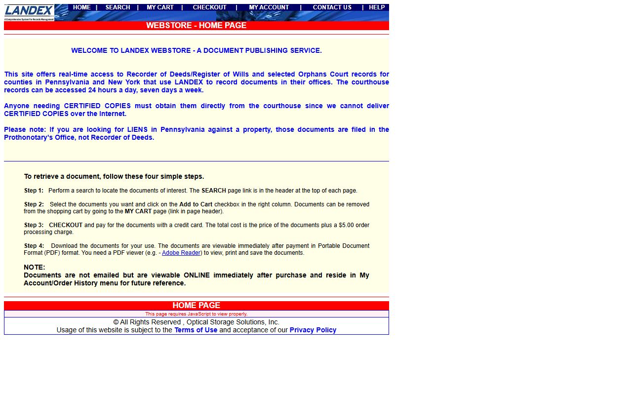Luzerne County traffic court records Landex Webstore access